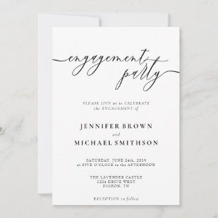 Convite Festa de Noivado de Casamento Minimal Limpo Modern