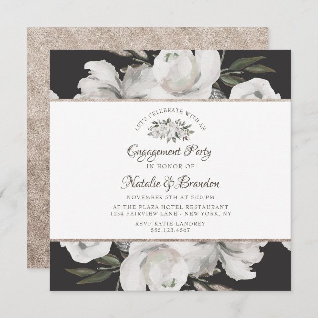 Convite Festa de noivado de Celebração do Vamos de Cereja  (Frente/Verso)