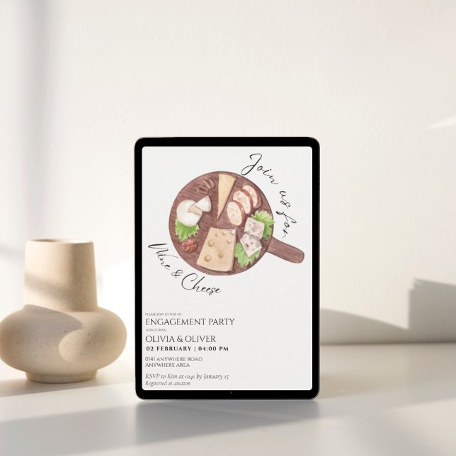 Convite Festa de noivado de chic charcuterie (Criador carregado)