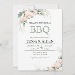 Convite Festa de noivado de CHURRASCO Elegante Eucalyptus