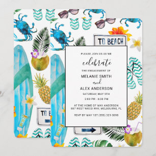 Convite Festa de noivado de CHURRASCO no Exterior de Verã