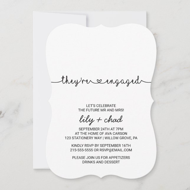 Convite Festa de noivado de Corações de Amor (Frente)