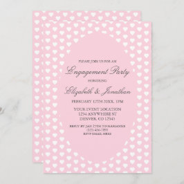 Convite Festa de noivado de Corações Rosa