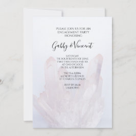 Convite Festa de noivado de Cristais Roxos de Lavanda Leve