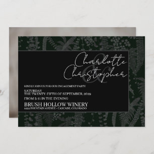 Convite Festa de noivado de Ferns Escuros e Moody