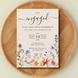 Convite Festa de noivado de flor silvestre boho
