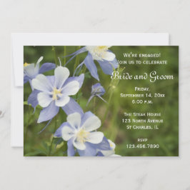 Convite Festa de noivado de Flores Columbinas Azuis