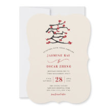 Festa de noivado de flores de cereja vermelha de a