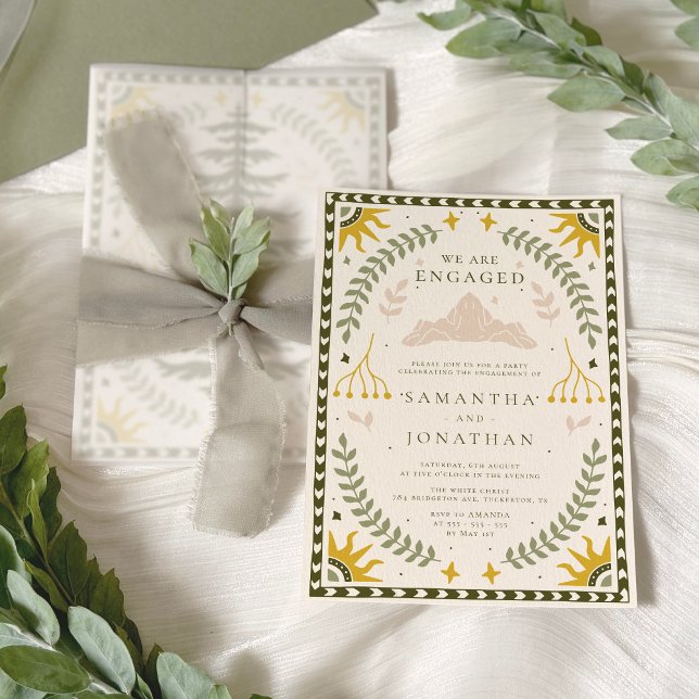 Convite Festa de noivado de Floresta Encantada (Criador carregado)