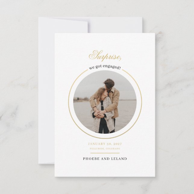 Convite Festa de noivado de Foto Moderna (Frente)