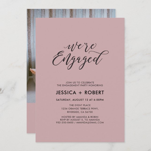 Convite Festa de noivado de Fotografia "Somos Envolvidos" (Frente/Verso)