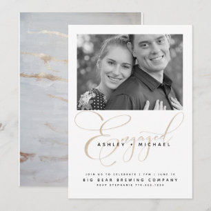 Convite Festa de noivado de Fotografias de Cores D'Água d