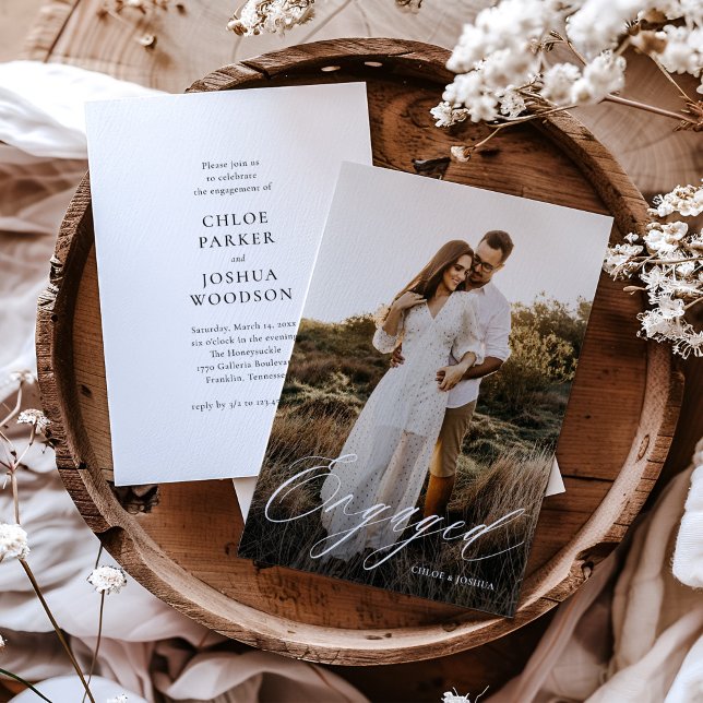 Convite Festa de noivado de Fotografias do Script de Calig (Criador carregado)