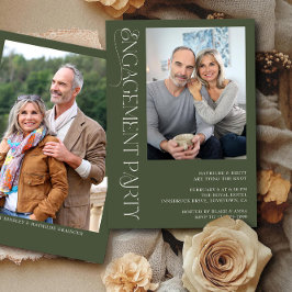 Convite Festa de noivado de Fotografias Elegante Forest Gr
