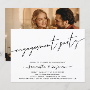 Convite Festa de noivado de Fotografias Simples