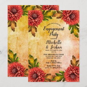 Convite Festa de noivado de Mães Florais de Queda de Wate