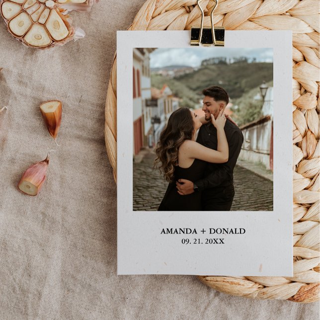 Convite Festa de noivado de Monograma com fotografia minim (Criador carregado)