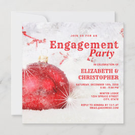 Convite Festa de noivado de Natal da Magia de inverno