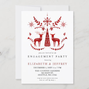 Convite Festa de noivado de Natal Nordic Buck and Doe