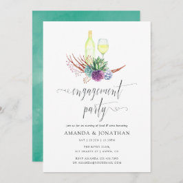 Convite Festa de noivado de Provando de Vinho Suculente co