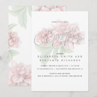 Festa de noivado de Tipografia Floral Rosa Elegant