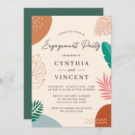 Convite Festa de noivado de Verão tropical Abstrato