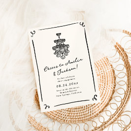 Convite Festa de noivado Desenhada Da Mão