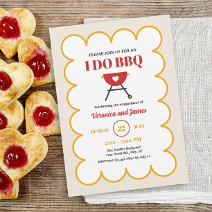 Convite Festa de noivado do CHURRASCO de Verão Moderno