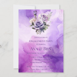 Convite Festa de noivado do Jardim de Álcool Rosa Rosa Púr