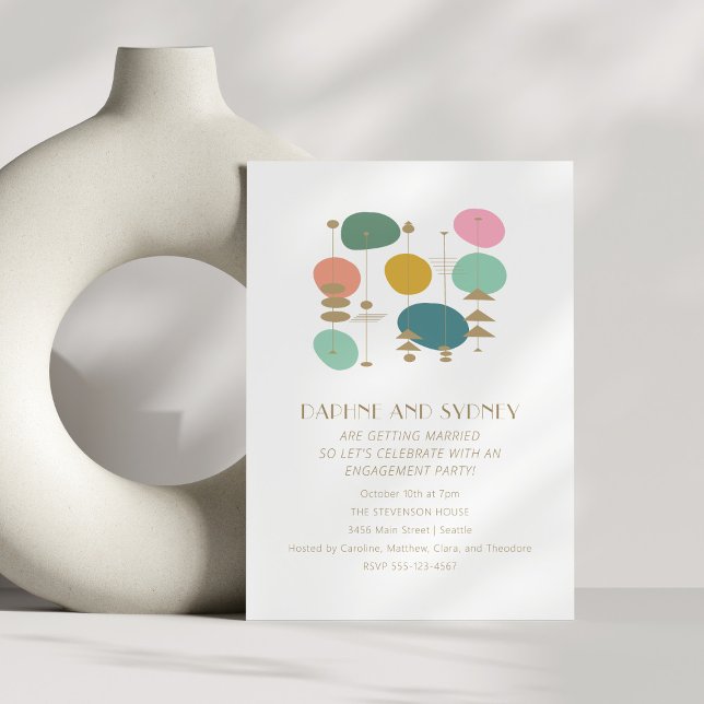 Convite Festa de noivado do Meio século da Era Atômica Ret (Criador carregado)