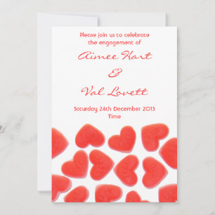 Convite 'festa de noivado' do Sweet Hearts