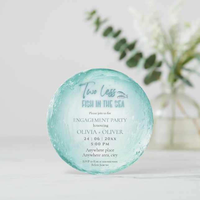 Convite Festa de noivado do tema praia (Em pé/Frente)