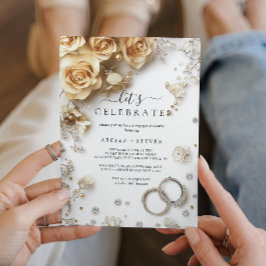Convite FESTA DE NOIVADO e ROSAS DOURADOS