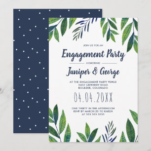 Convite Festa de noivado Emerald Greenery