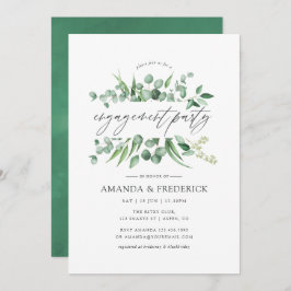 Convite Festa de noivado Eucalyptus Greenery