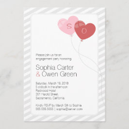 Convite Festa de noivado Exclusiva de Balões de Coração