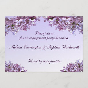 Convite Festa de noivado Floral Lilac Flowers