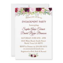 Festa de noivado Floral Marinho Azul Marsala