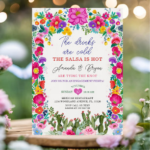 Convite Festa de Noivado Floral Mexicana Tying The Knot