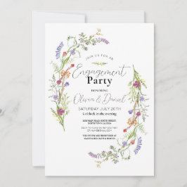 Convite Festa de noivado Flores Florais Ditsy