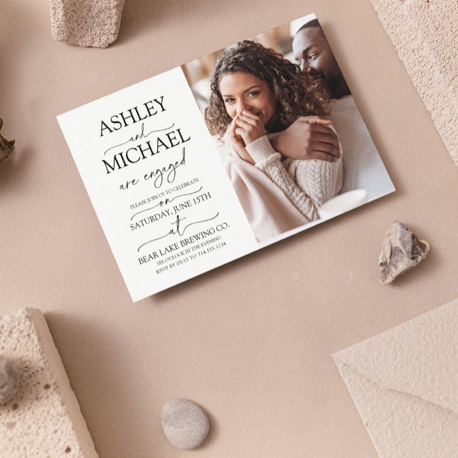 Convite Festa de noivado Fotográfica 2 da Calliografia (We're Engaged! Come Celebrate Our Love at Our Engagement Party. 🥂💍)