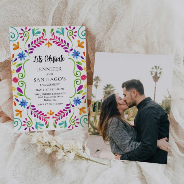 Convite Festa de noivado I de celebração do Vamos Fiesta m (Criador carregado)