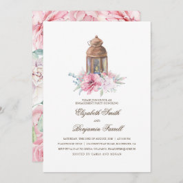Convite Festa de noivado Lanterna da Lâmpada da Vela