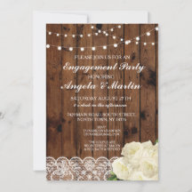 Festa de noivado Lights Lace Invite