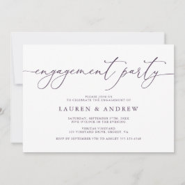 Convite Festa de noivado Mínima de Plum Roxo