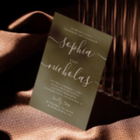 Festa de noivado minimalista de guião verde-oliva