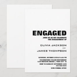 Convite Festa de noivado minimalista moderna