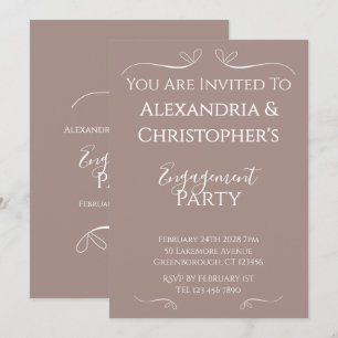 Convite Festa de noivado Moderna de Casamento Chic