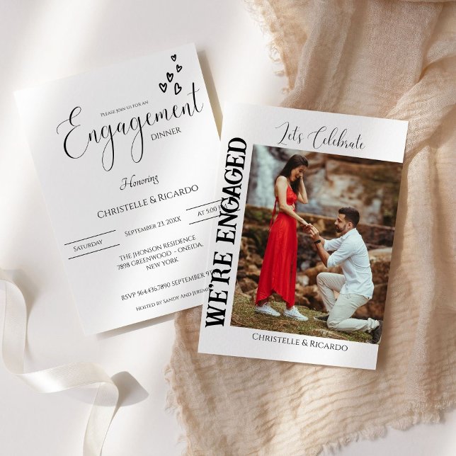 Convite Festa de noivado na moda (Criador carregado)