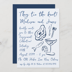 Convite Festa de noivado Náutica do Oceano de Praia do Fun